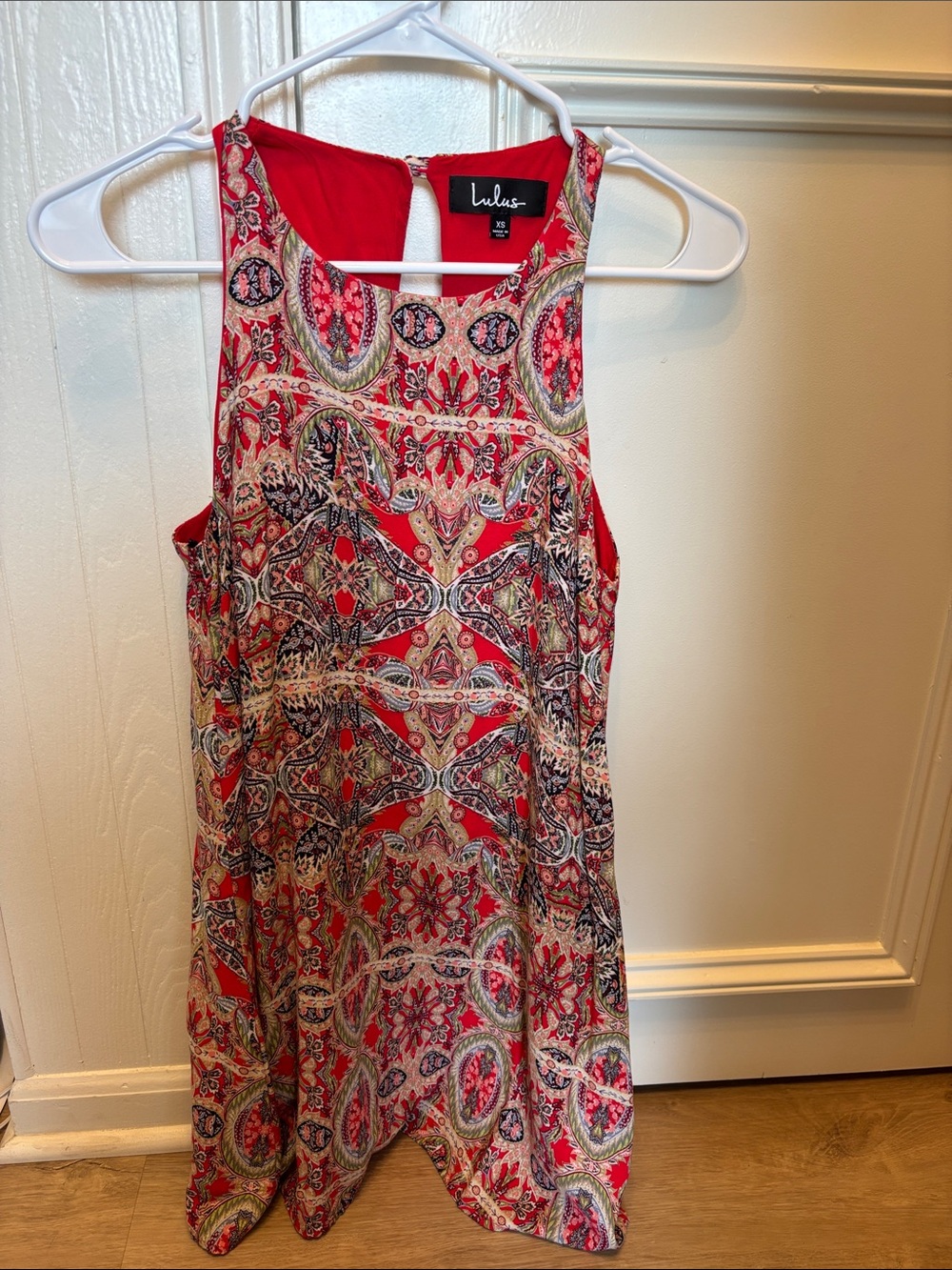 Lulu's Red Multi-Paisley Mini Dress